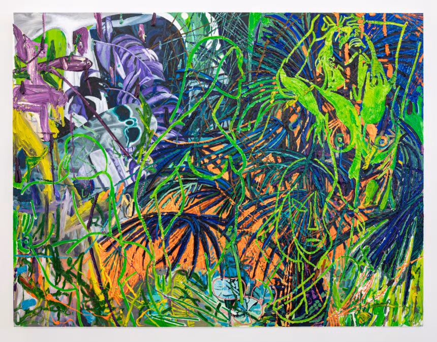 Alex Becerra, Bathers ( After a lot of other Painters in the history of Art ), 2025, Oil on canvas, 75 x 99 inches, 190.5 x 251.5 cm.