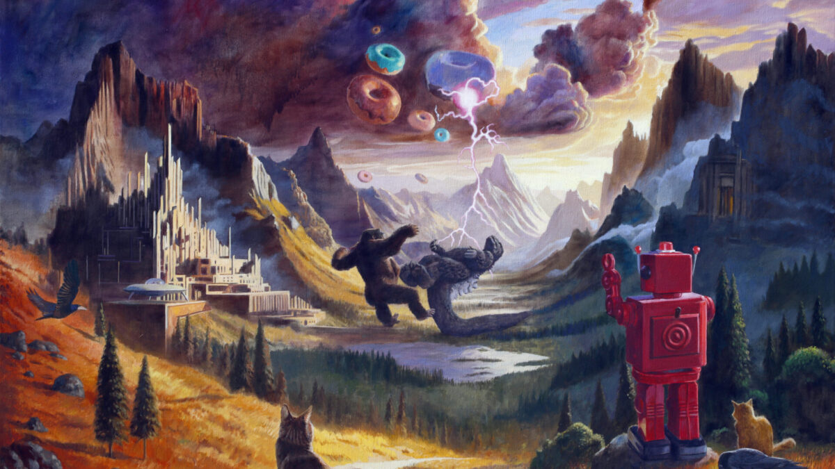 Eric Joyner explora a vida moderna através de robôs e donuts em nova exposição