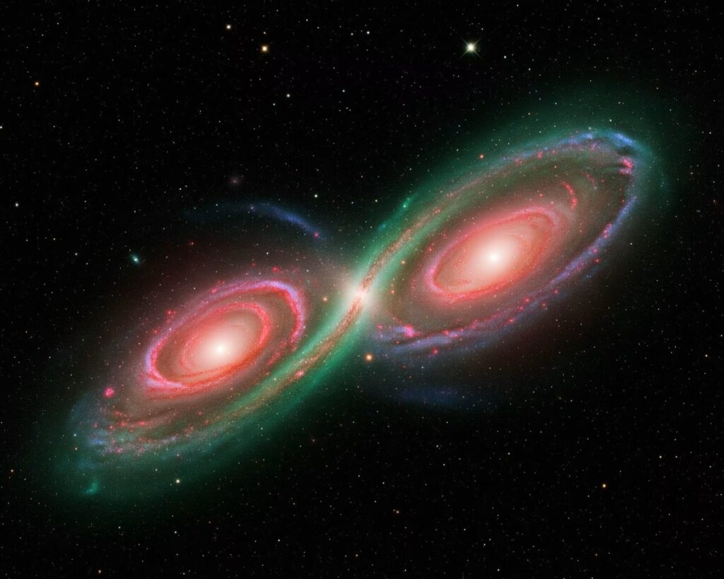 무한대 은하: 블랙홀의 기원에 대한 새로운 이해를 여는 우주적 충돌