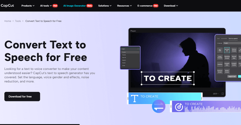 Teach Photography Skills with Text to Speech AI on CapCut PC
