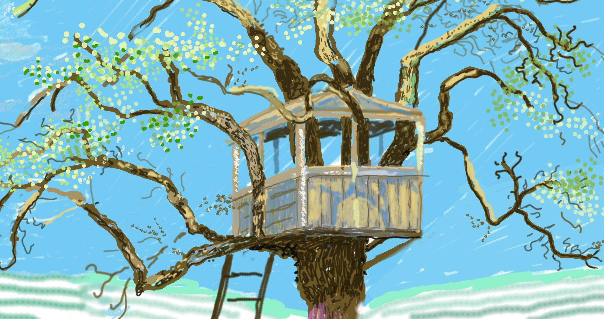 David Hockney, A Year in Normandie (detail), 2020-2021. Composite iPad painting © David Hockney