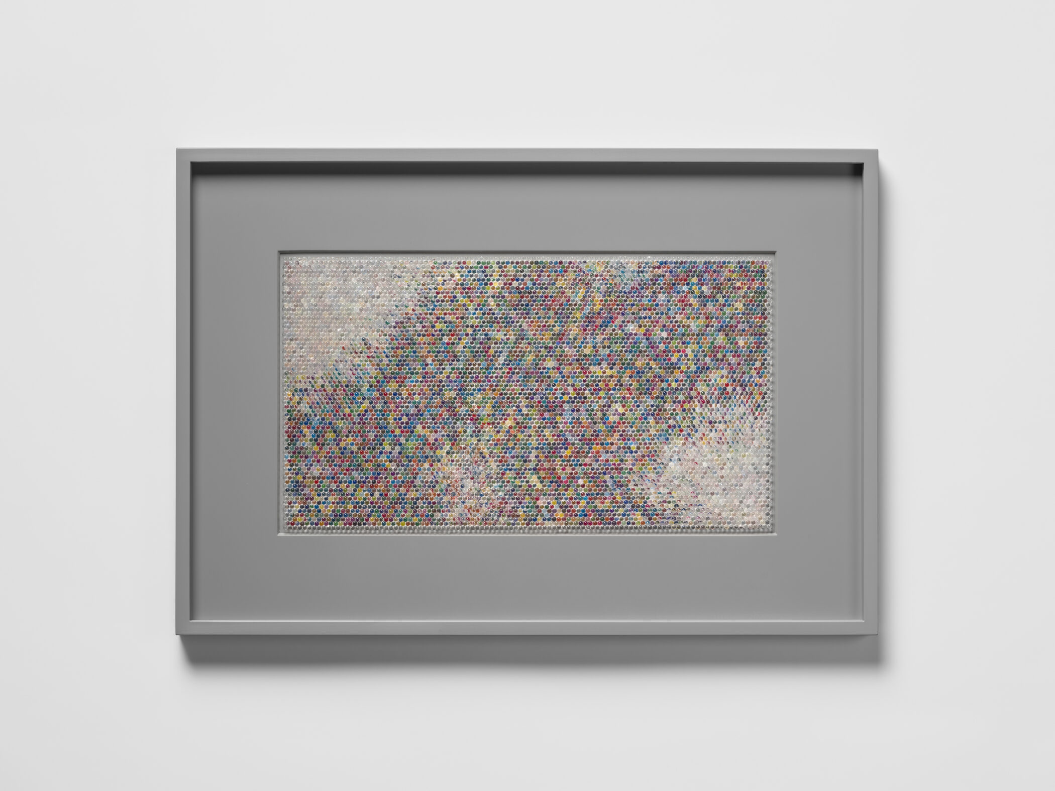 코헤이 나와 Kohei NAWA, PixCell-Random (Cloud) #09, 2026, Mixed media, wooden frame, 40.5 x 58.7 x 3(d) cm