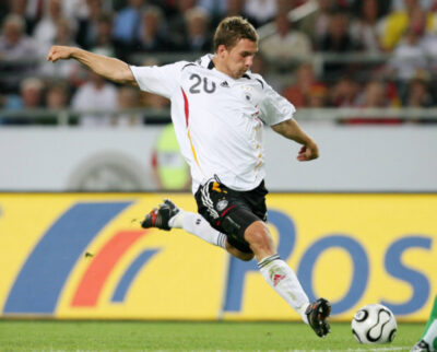 Lukas Podolski playing for Germany, 2006