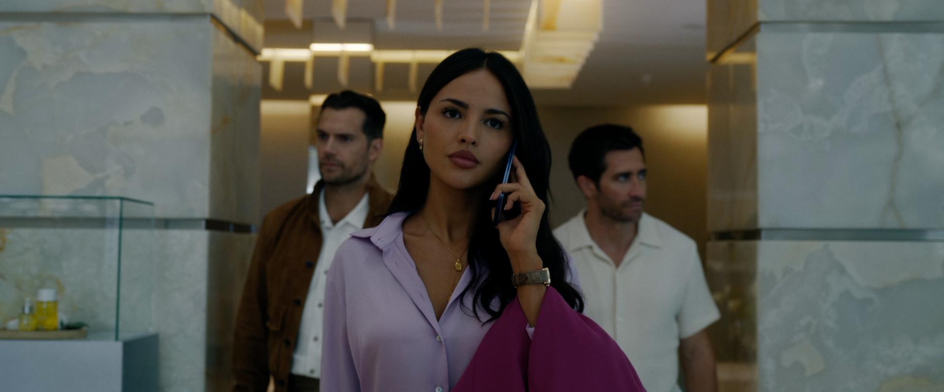 Henry Cavill, Jake Gyllenhaal, and Eiza González in In the Grey (2026)