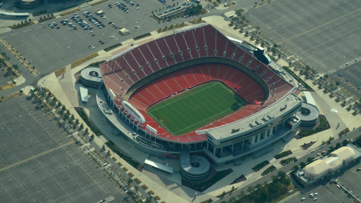 Aerial view of Arrowhead Stadium, Kansas City, Missouri