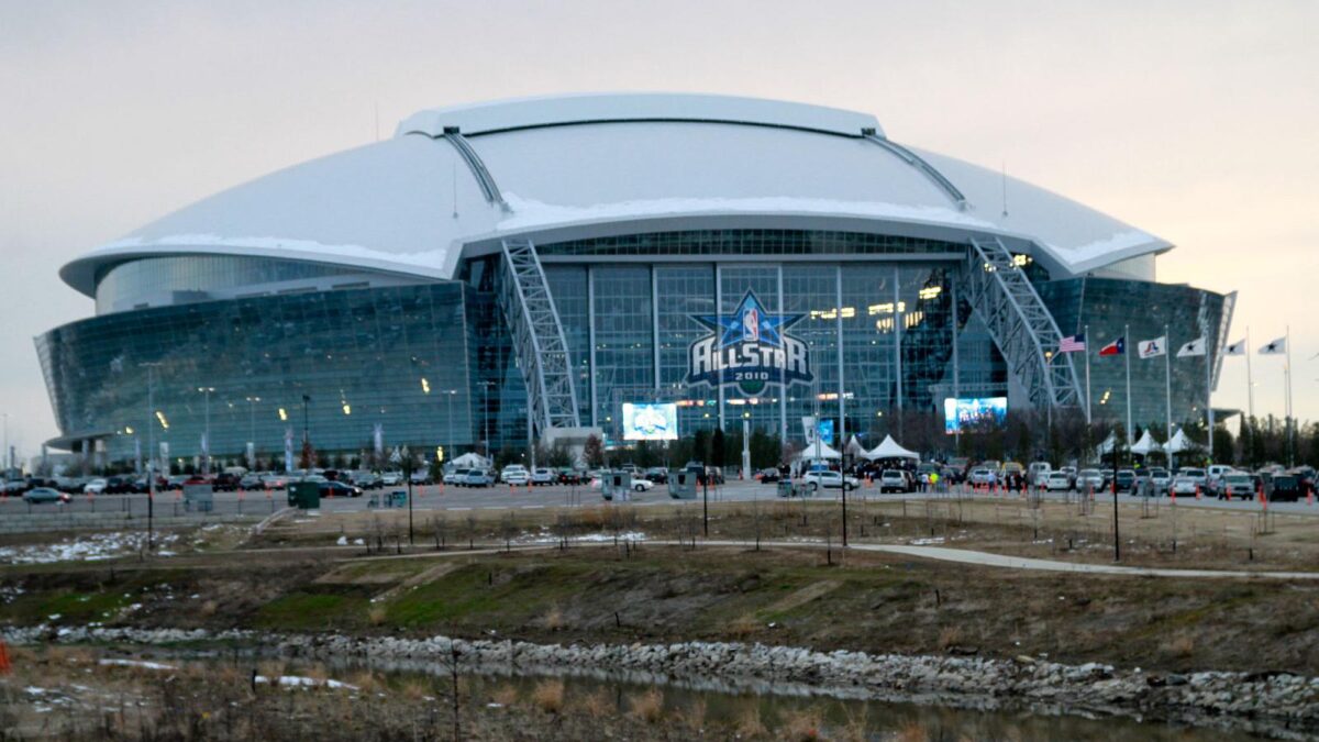 Exterior of AT&T Stadium in Arlington, Texas during the 2010 NBA All-Star Game
