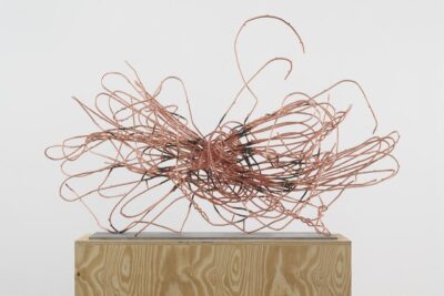 Christopher Wool, Untitled, 2016, copper-plated bronze sculpture on plywood plinth, Breaking Ground exhibition, Talley Dunn Gallery