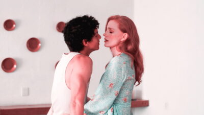 Jessica Chastain and Isaac Hernández in an intimate scene from Michel Franco's film Dreams