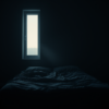 A dim bedroom at dawn, pale light entering through a tall window across an empty bed — a conceptual image for the line between ordinary distress and clinical disorder.