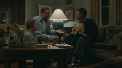 Seth Rogen, Olivia Wilde, Penélope Cruz and Edward Norton at a tense living-room dinner in Olivia Wilde's The Invite