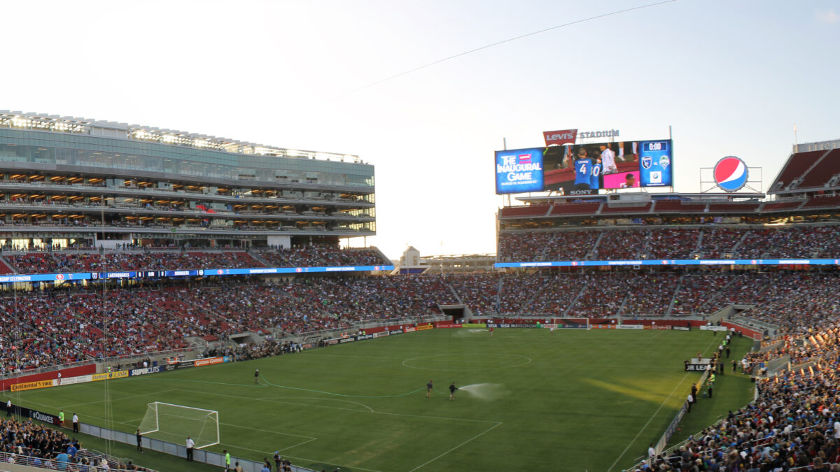 Panoramic exterior view of Levis Stadium Santa Clara