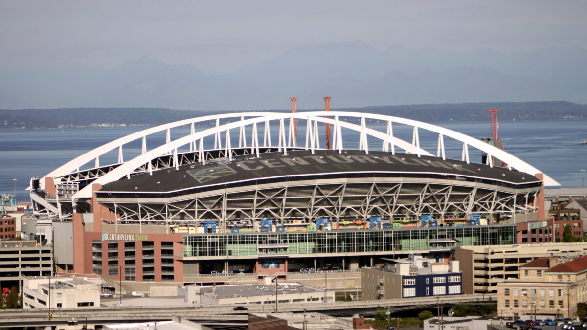 Lumen Field exterior from Rizal Park, Seattle