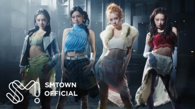 aespa performing in the LEMONADE official music video, still from SMTOWN YouTube