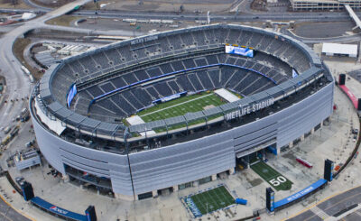 Aerial view of MetLife Stadium in East Rutherford, New Jersey