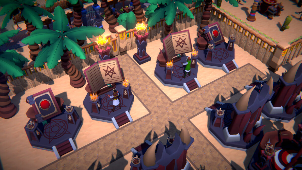 Cult altar area with ritual symbols in Monster Zoo Tycoon