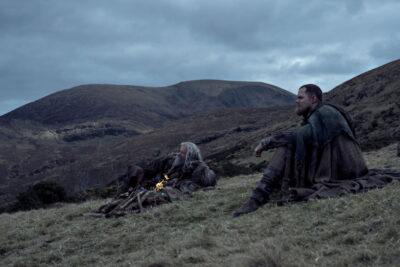 A backdrop still from Michael Sarnoski's The Death of Robin Hood, with Hugh Jackman as a wounded Robin Hood.