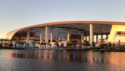 Exterior view of SoFi Stadium in Inglewood, California