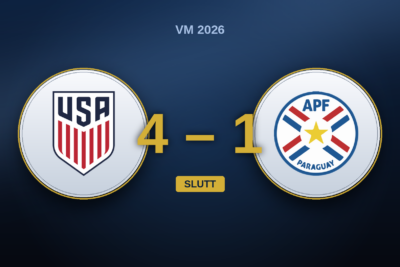 USA – Paraguay: en 4-1 som pynter på halvtimen USA ga bort uten Pulisic
