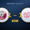 カタール対スイス 1-1：スイスが圧倒も決めきれず、クーキが後半アディショナルタイムに同点弾