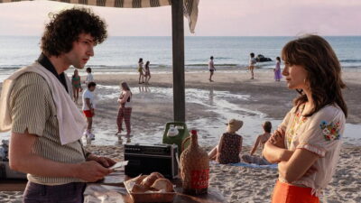 Dominic Sessa as a young Anthony Bourdain on a Provincetown beach in Matt Johnson's film Tony.