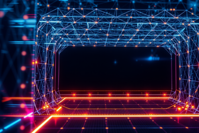 Abstract crystalline mesh with controlled access nodes — Apple EU DMA court ruling App Store obligations