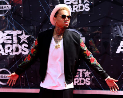 Chris Brown on the red carpet at the BET Awards
