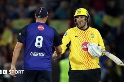 Craig Overton derrota a su gemelo Jamie con un seis en la última jugada de The Hundred