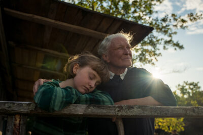Glenn Close and Emily Matthews on a summer-house railing in Charlie McDowell's The Summer Book