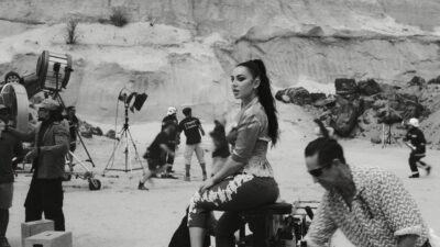 Charli xcx directing Vincent Cassel in the official music video for Camera