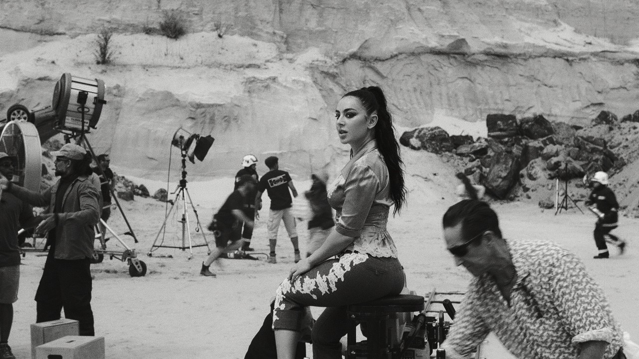 Charli xcx directing Vincent Cassel in the official music video for Camera