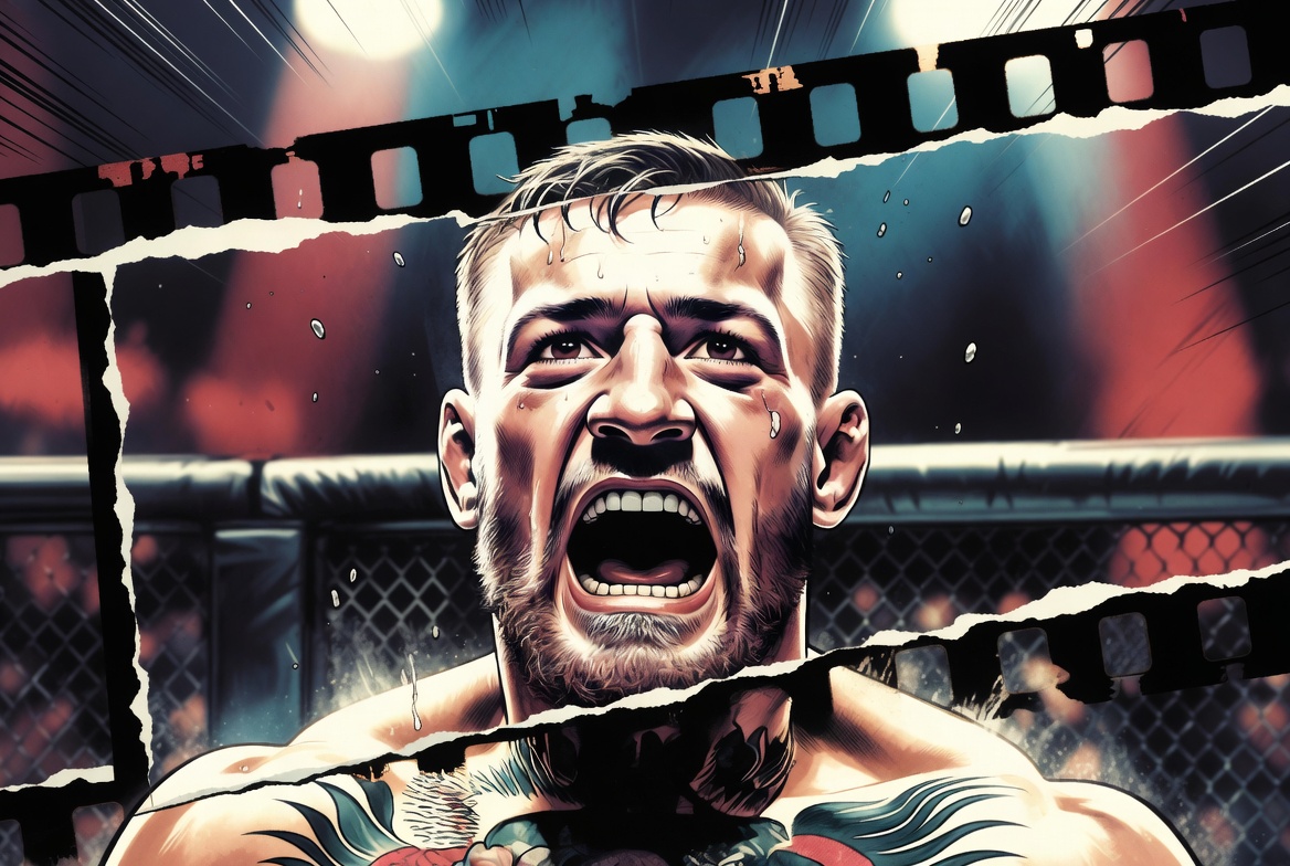 Comic-style AI illustration of Conor McGregor