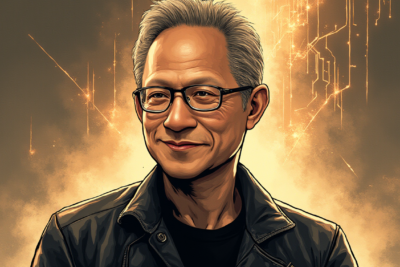 Comic-style AI illustration of Jensen Huang