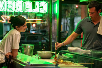 Monica Barbaro and Callum Turner in Will Gluck's One Night Only