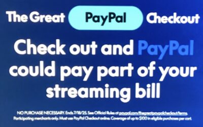 PayPal checkout advertisement displayed on Hulu streaming platform.