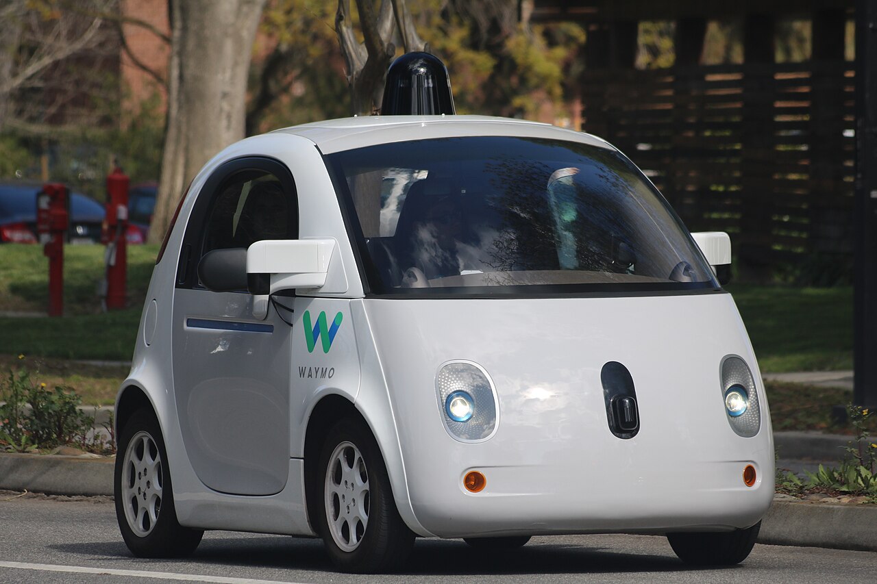 Waymo self-driving vehicle with LIDAR sensor — Grendelkhan / CC BY-SA 4.0, via Wikimedia Commons