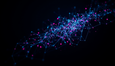 Abstract network nodes dissolving into darkness, representing the end of Mechanical Turk's human-powered computing model