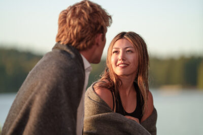 Samuel Braun as Josh Regis and Miku Martineau in Episode 3 of Crew Girl