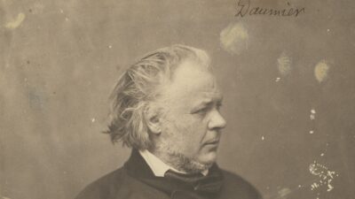 The caricaturist Honoré Daumier photographed in profile by Nadar between 1856 and 1858