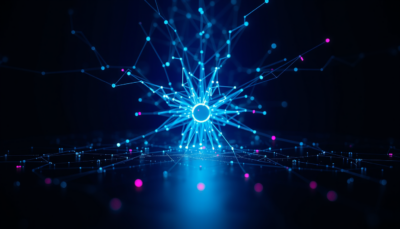 Abstract neural network nodes converging into a point of light — illustrating a local AI agent running without cloud infrastructure