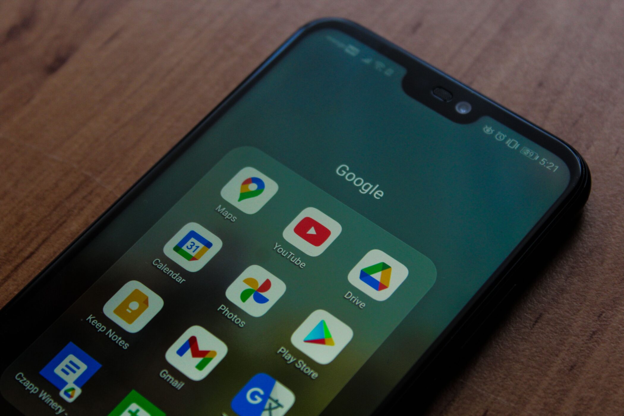 Android smartphone with Google apps — Czapp Árpád / Pexels