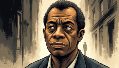 Comic-style AI illustration of James Baldwin