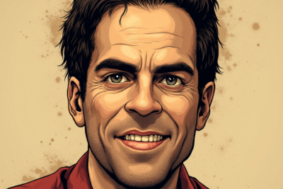 Comic-style AI illustration of Eli Roth