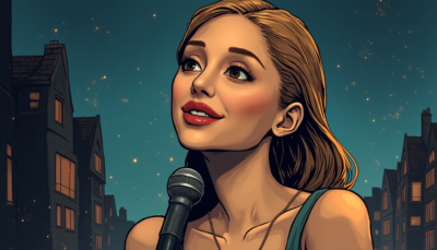 Comic-style AI illustration of Ariana Grande
