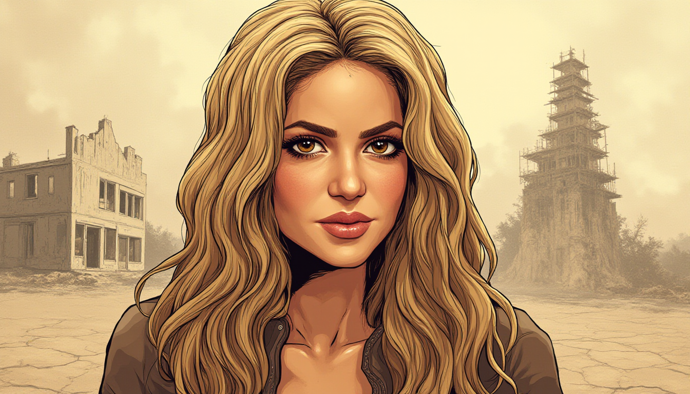 Comic-style AI illustration of Shakira