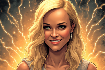 Comic-style AI illustration of Reese Witherspoon