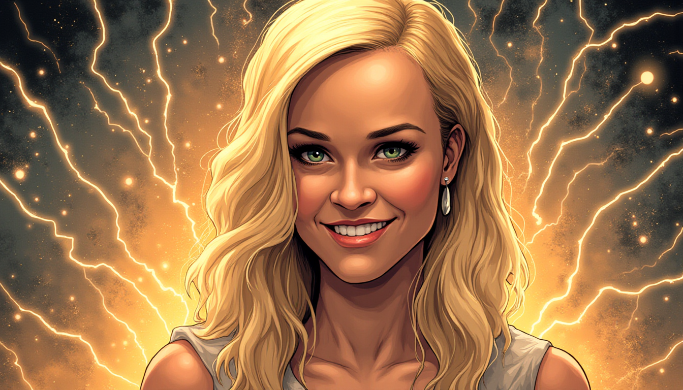 Comic-style AI illustration of Reese Witherspoon