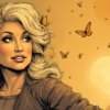 Comic-style AI illustration of Dolly Parton