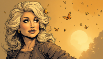 Comic-style AI illustration of Dolly Parton