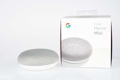 Google Home Mini — Fabian.aichwald / CC0, via Wikimedia Commons