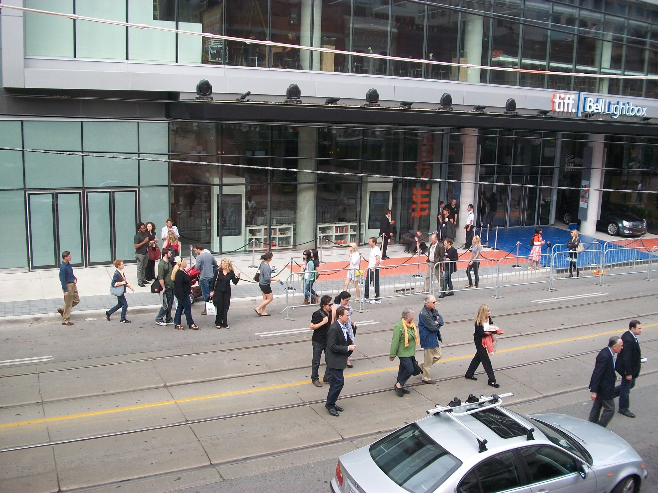 Crowds outside the TIFF Bell Lightbox during the Toronto International Film Festival